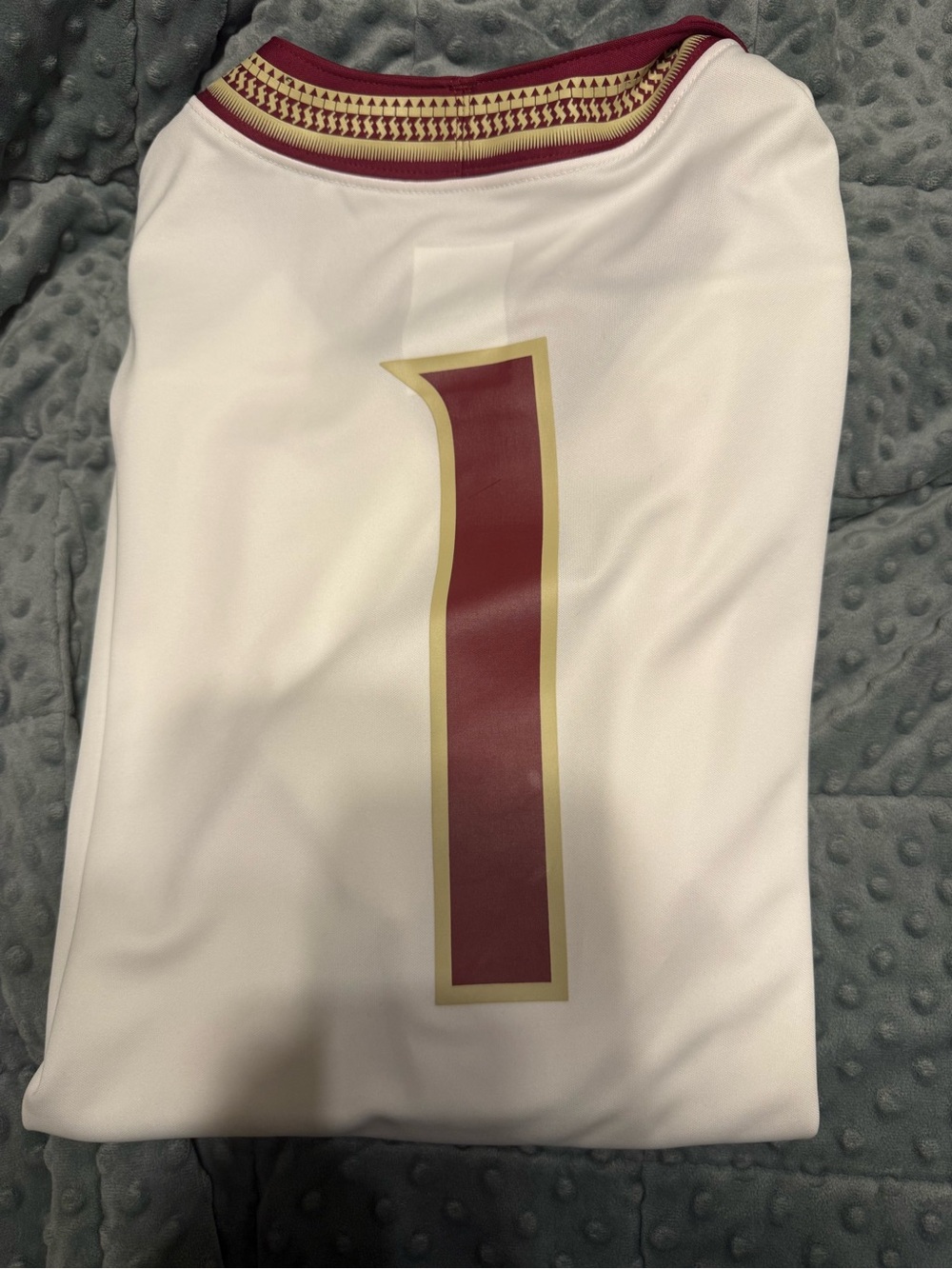 Nike Dri-FIT Team Jersey in White and Garnet - Picture 4 of 4